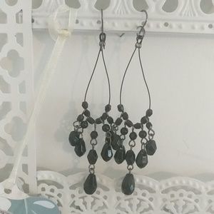 3 for $15 black dangle beaded earrings